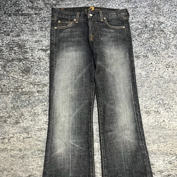 7 For All Mankind Jeans Womens 26 (29x32) Black Bootcut Low Rise Vintage Y2K - Picture 4 of 16